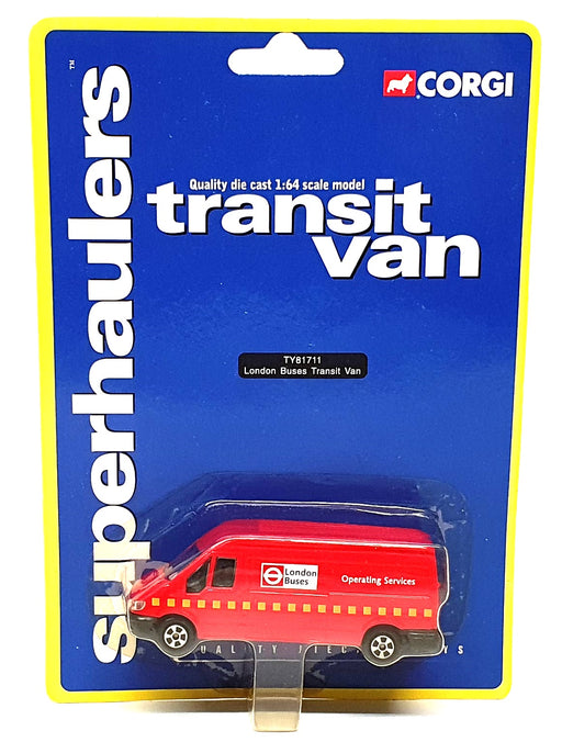 Corgi 1/64 Scale Diecast TY81711 - Ford Transit Van London Buses - Red