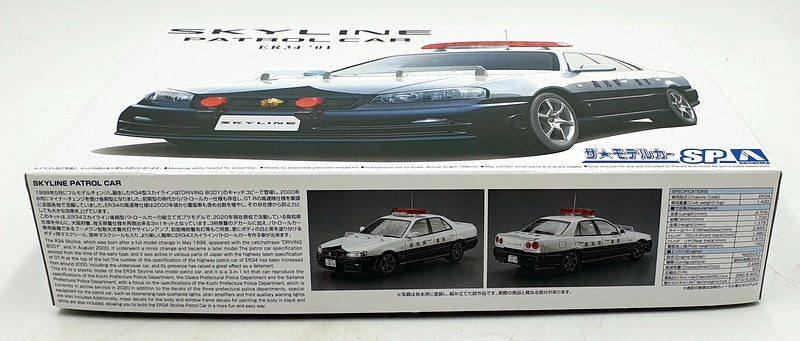 Aoshima 1/24 Scale Unbuilt Kit 61251 - 2001 Nissan ER34 Skyline Patrol Car
