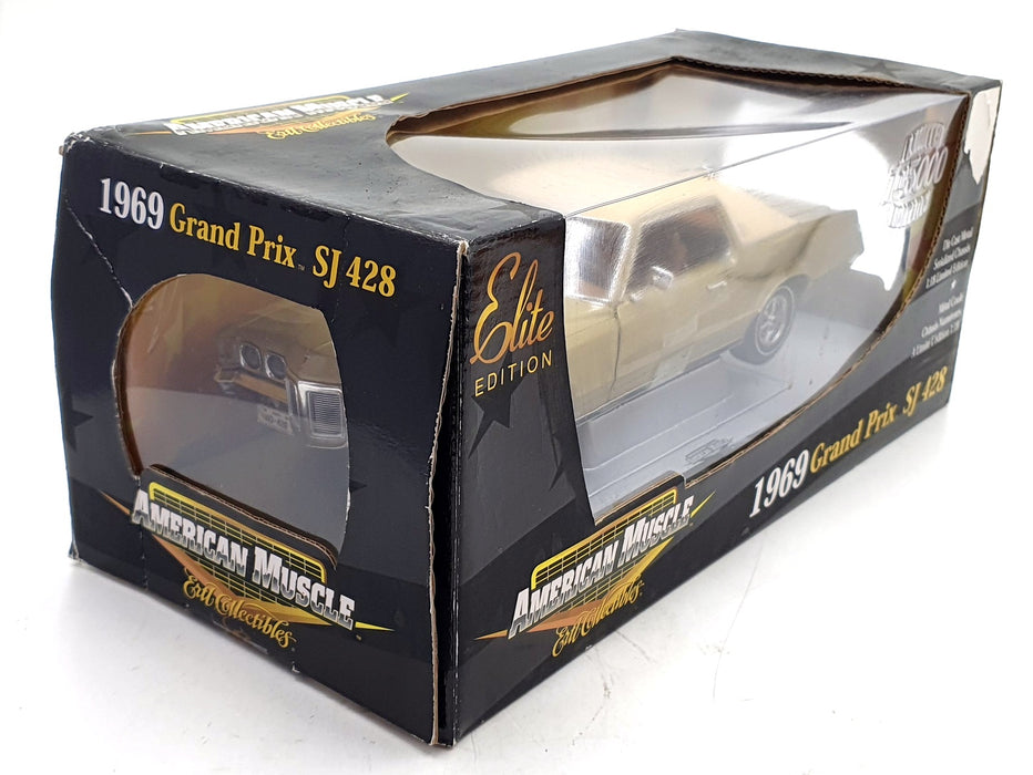 Ertl 1/18 Scale Diecast 33684 - 1969 Pontiac Grand Prix SJ 428 - Gold White