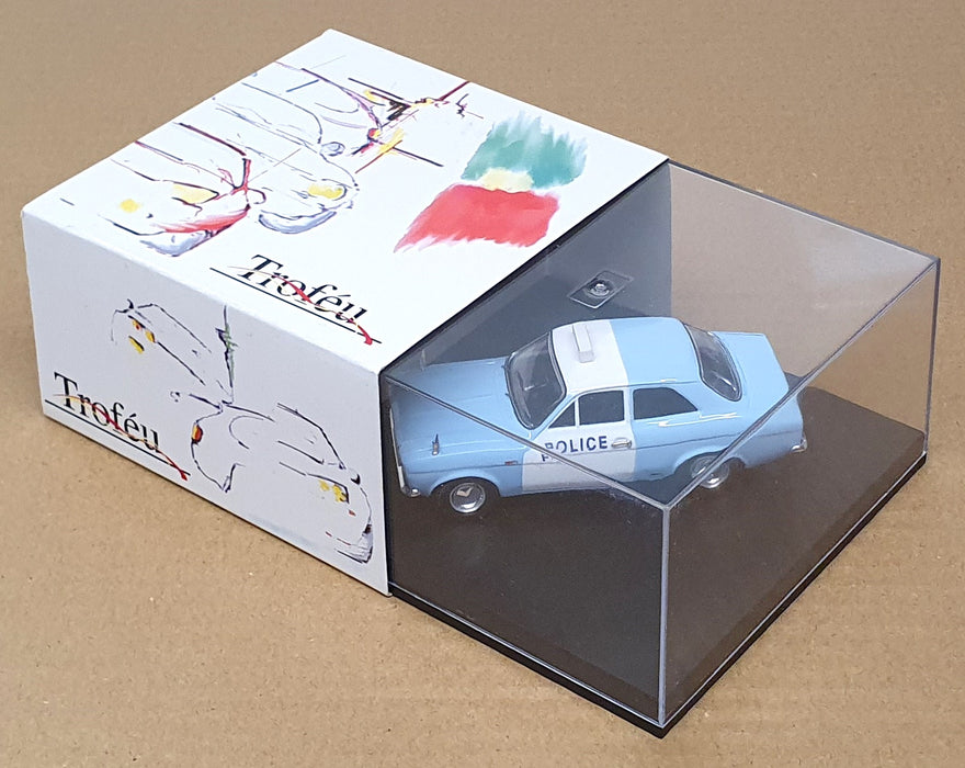 Trofeu 1/43 Scale 523 Ford Escort Mk1 1300 GT Panda Police Car - Lt. Blue/White