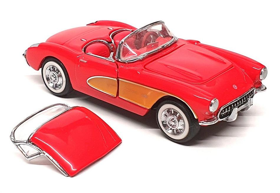 Franklin Mint 1/43 Scale B11KC58 - 1957 Chevrolet Corvette - Red/Beige