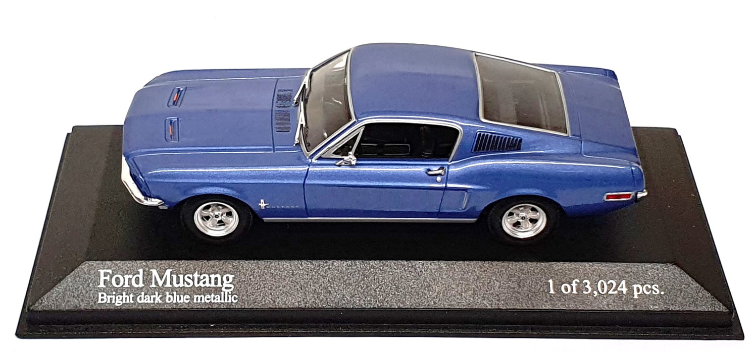 Minichamps 1/43 Scale 400 082021 - 1968 Ford Mustang - Blue