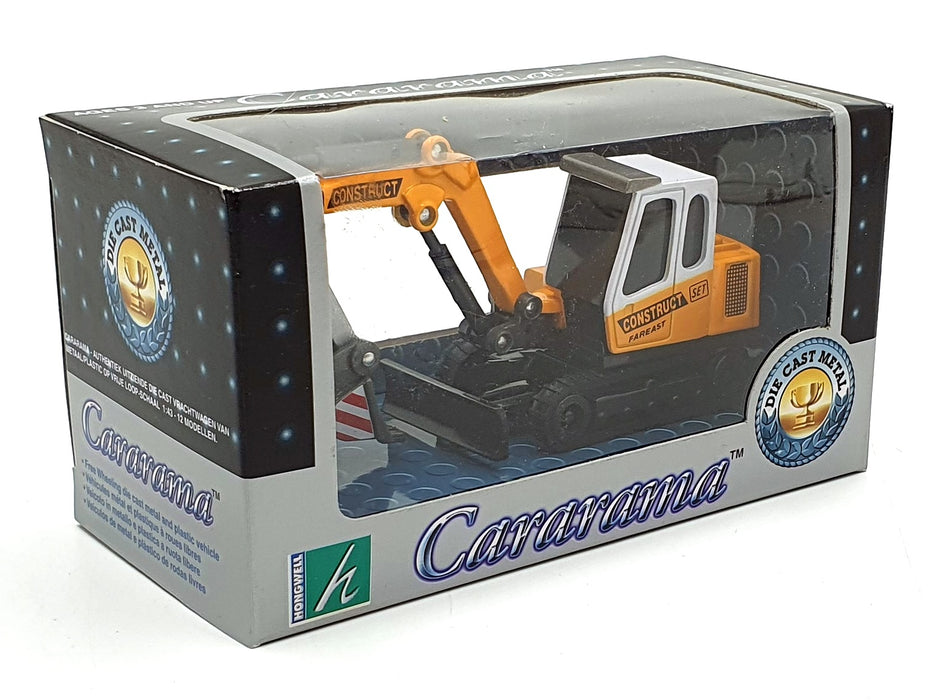 Cararama 1/43 Scale 210001C - Far East Construct Excavator Digger - Yellow