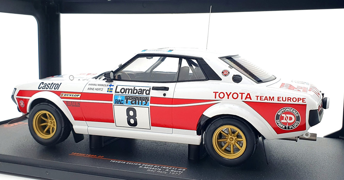 IXO 1/18 Scale 18CMC189A.22 - Toyota Celica 2000 GT (RA21) #8 RAC Rally 1977