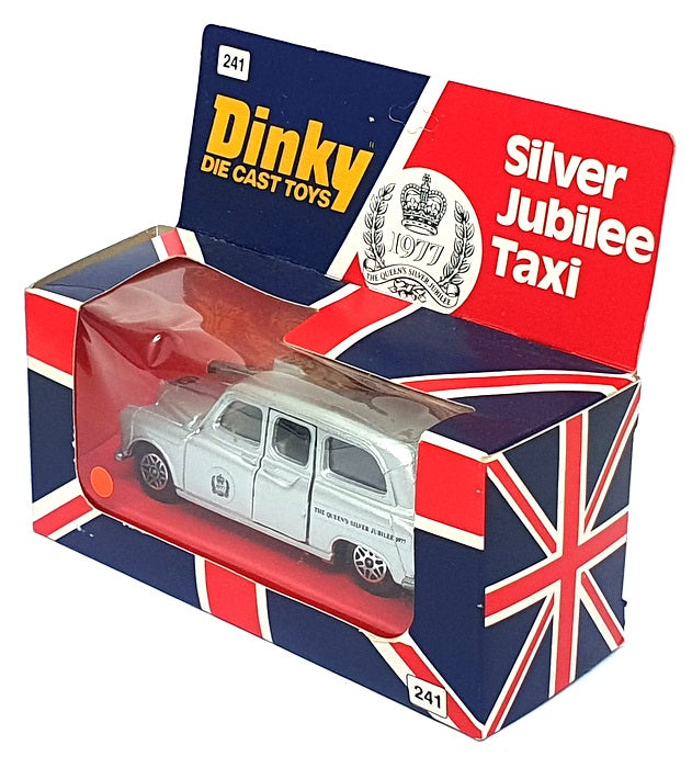 Dinky Toys Appx 10cm Long Diecast 241 - 1977 Silver Jubilee Taxi - Silver