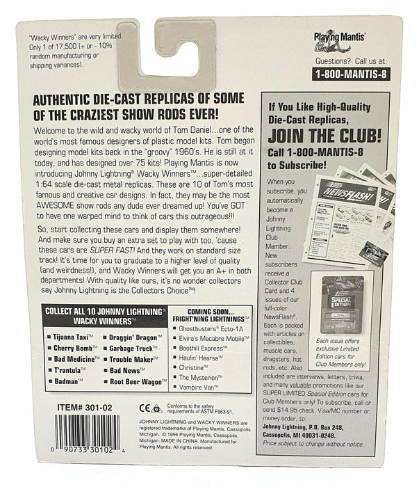 Johnny Lightning 1/64 Scale 301-02 - Wacky Winners Bad Medicine - Orange