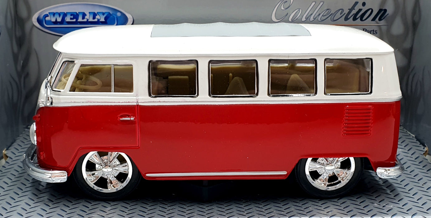 Welly 1/25 Scale TY3679 - VW Volkswagen Camper Low Rider - Red/White