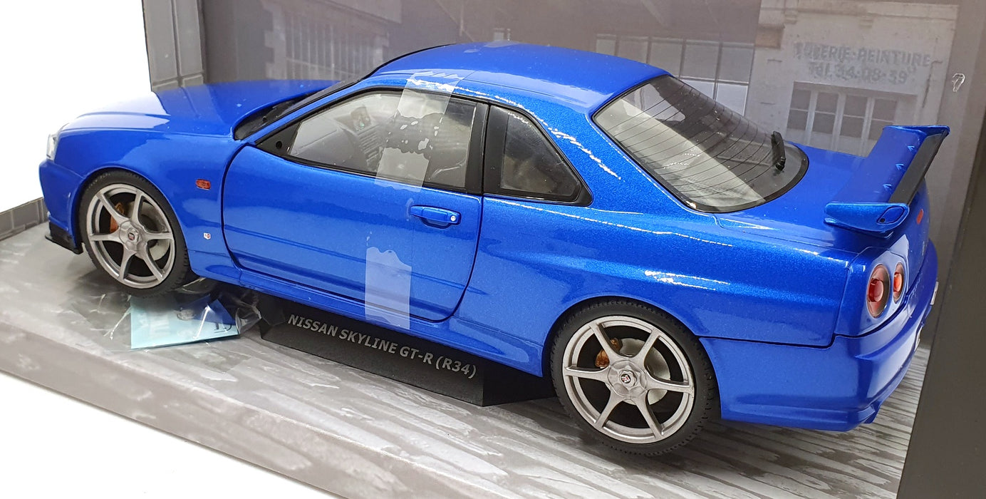 Solido 1/18 Scale Diecast S1804301 - 1999 Nissan Skyline R34 GTR Bayisde Blue