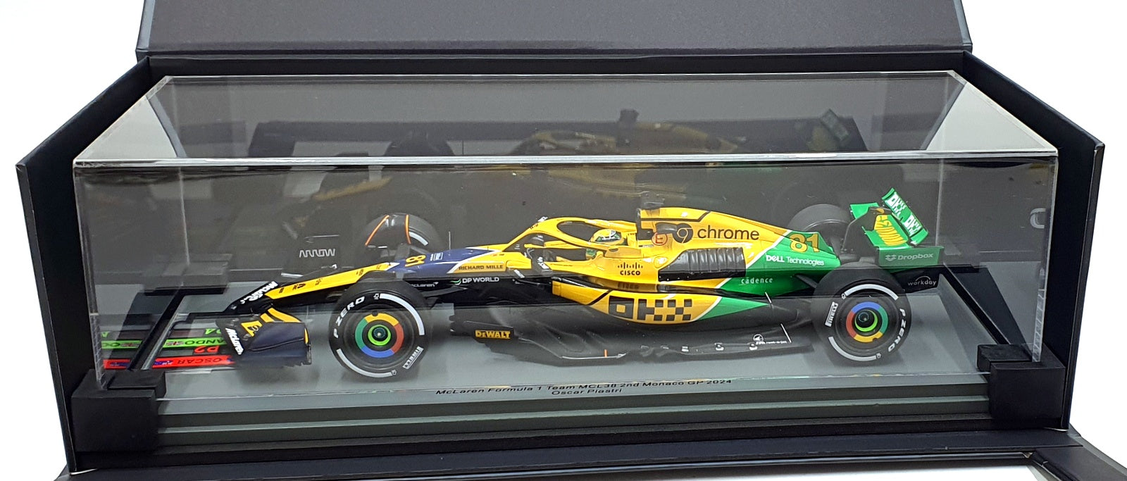 Spark 1/18 Scale 18S998 - McLaren F1 MCL38 #81 2nd Monaco GP 2024 - Piastri