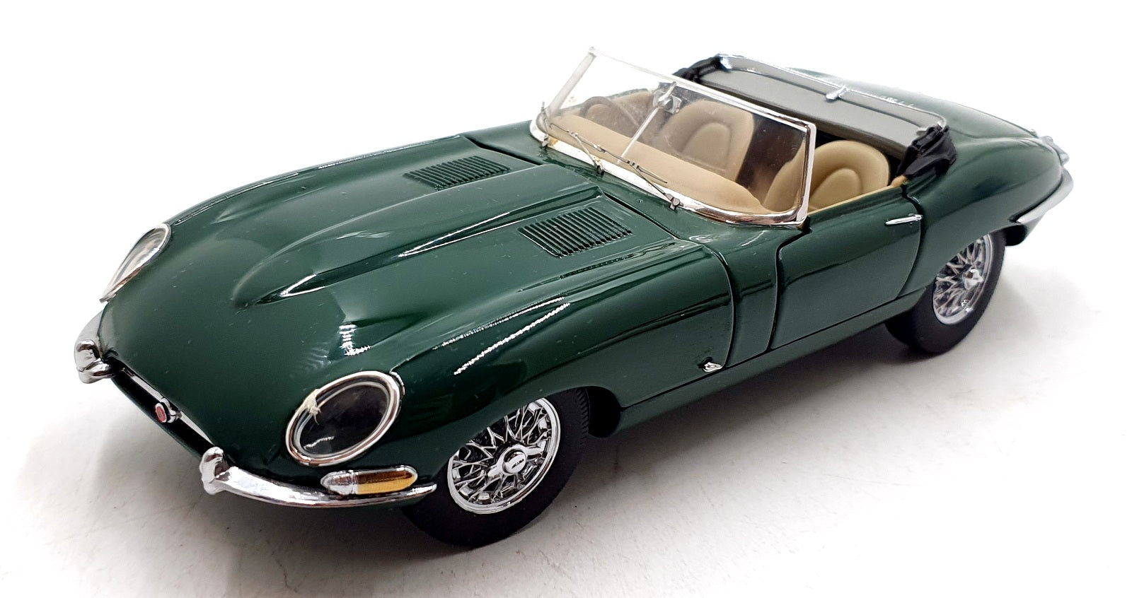 Franklin Mint 1/24 Scale Diecast B11TC05 - 1961 Jaguar E-Type Roadster - Green