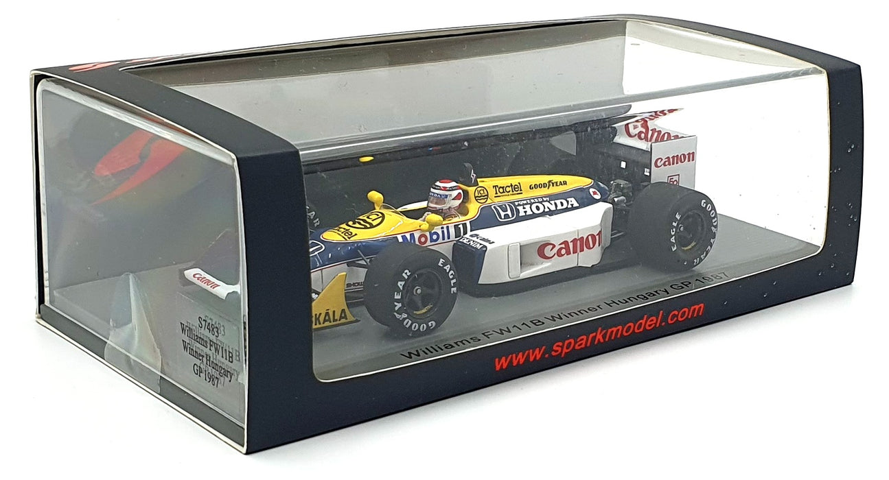 Spark 1/43 Scale S7483 - Williams FW11B #6 1st Hungarian GP 1987