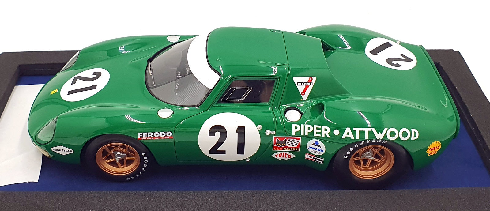 Looksmart 1/18 Scale LS18LM08 - Ferrari 250LM Le Mans 1968 #21 - Green