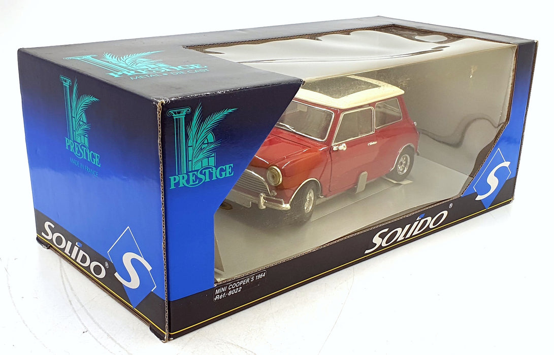 Solido 1/18 Scale Diecast 8022 - Mini Cooper S 1964 - Red/White