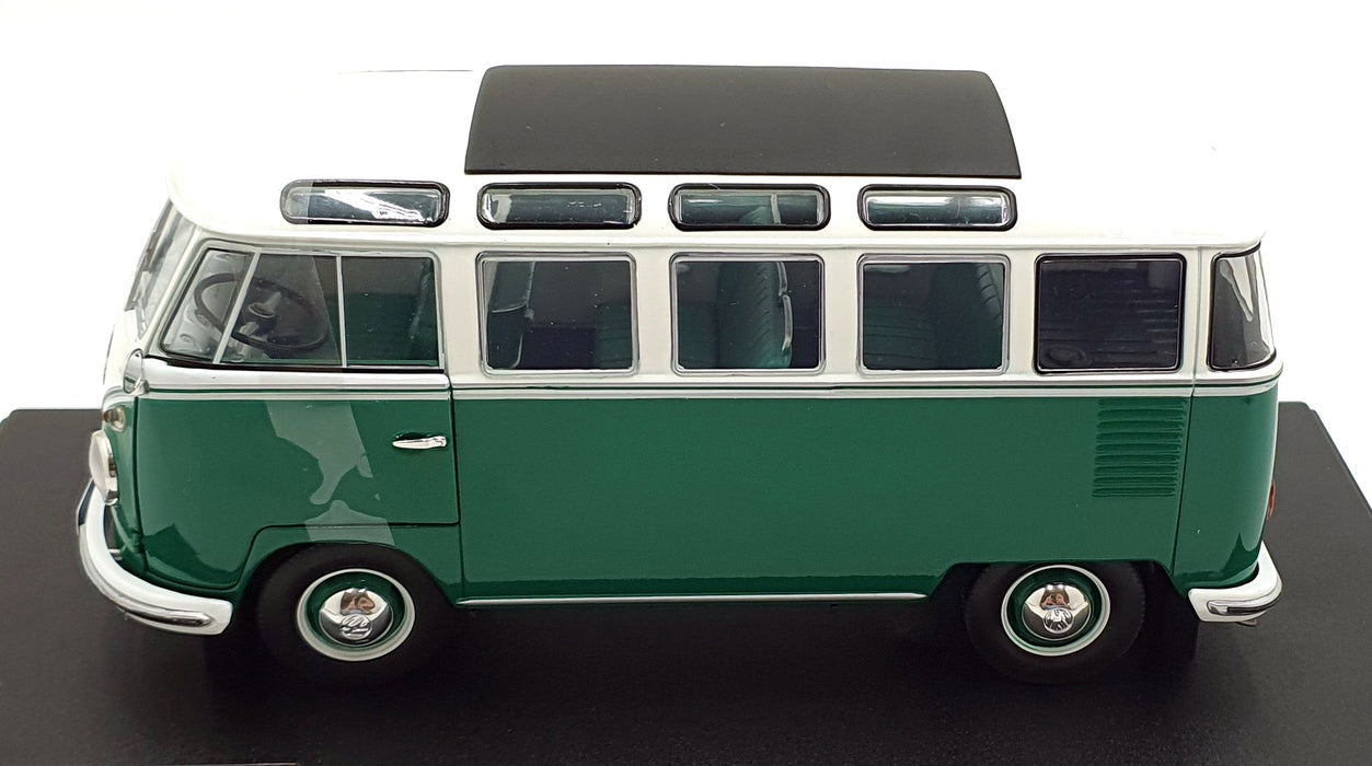Solido 1/18 Scale Diecast S1813403 - 1962 Volkswagen T1 Samba - White/Green