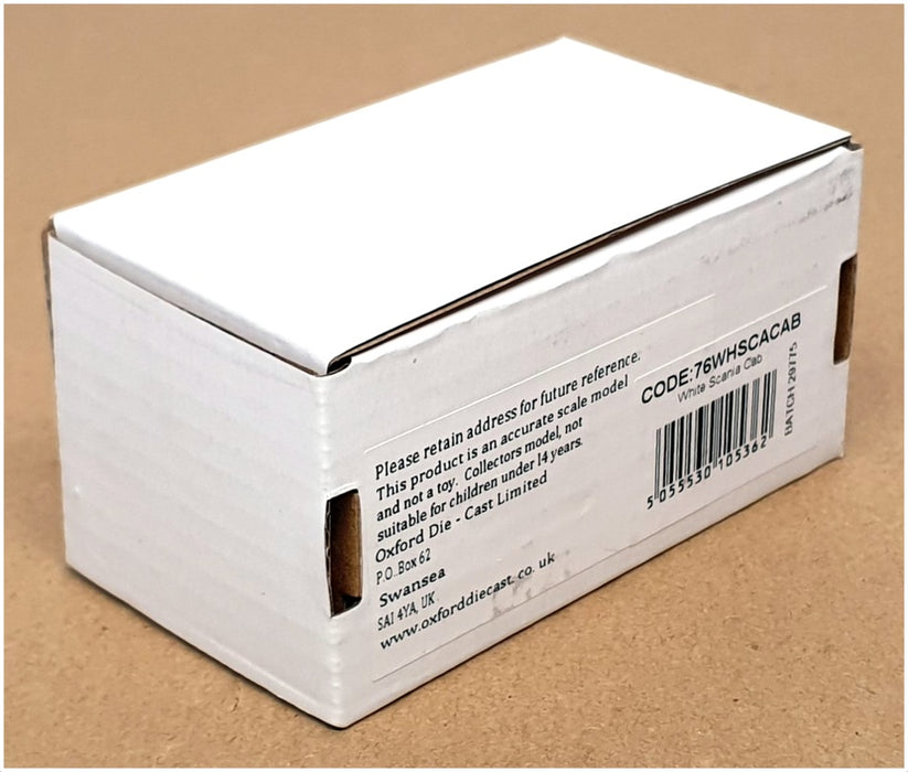 Oxford Diecast 1/76 Scale 76WHSCACAB - Scania Truck Cab - White