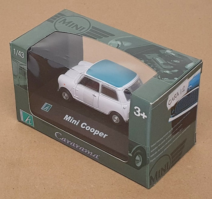 Cararama 1/43 Scale Diecast CARA12 - Mini Cooper - White/Blue