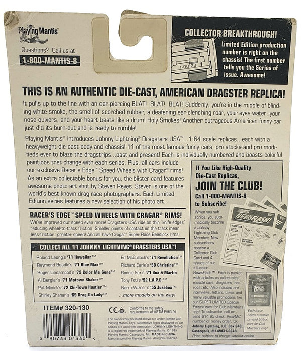 Johnny Lightning 1/64 Scale 302-130 Dragsters USA 1971 Sox and Martin - Sox
