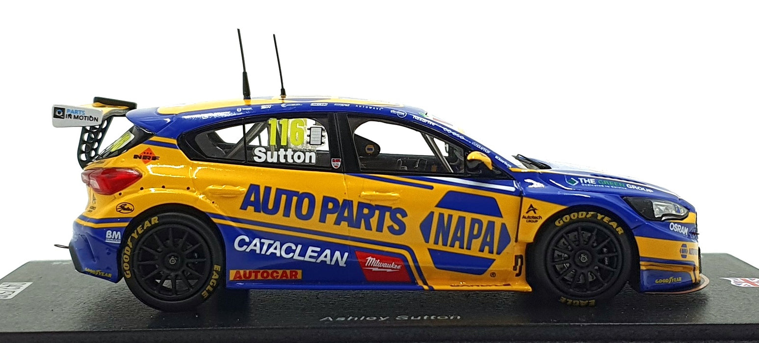 Spark 1/43 Scale UK026 - NAPA Racing UK Ford Focus BTCC #116 1st and 2nd 2025