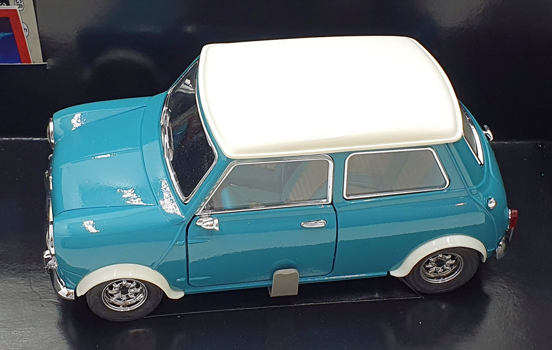 Solido 1/18 Scale Diecast 71822 - Austin Mini Cooper - Teal/White Roof