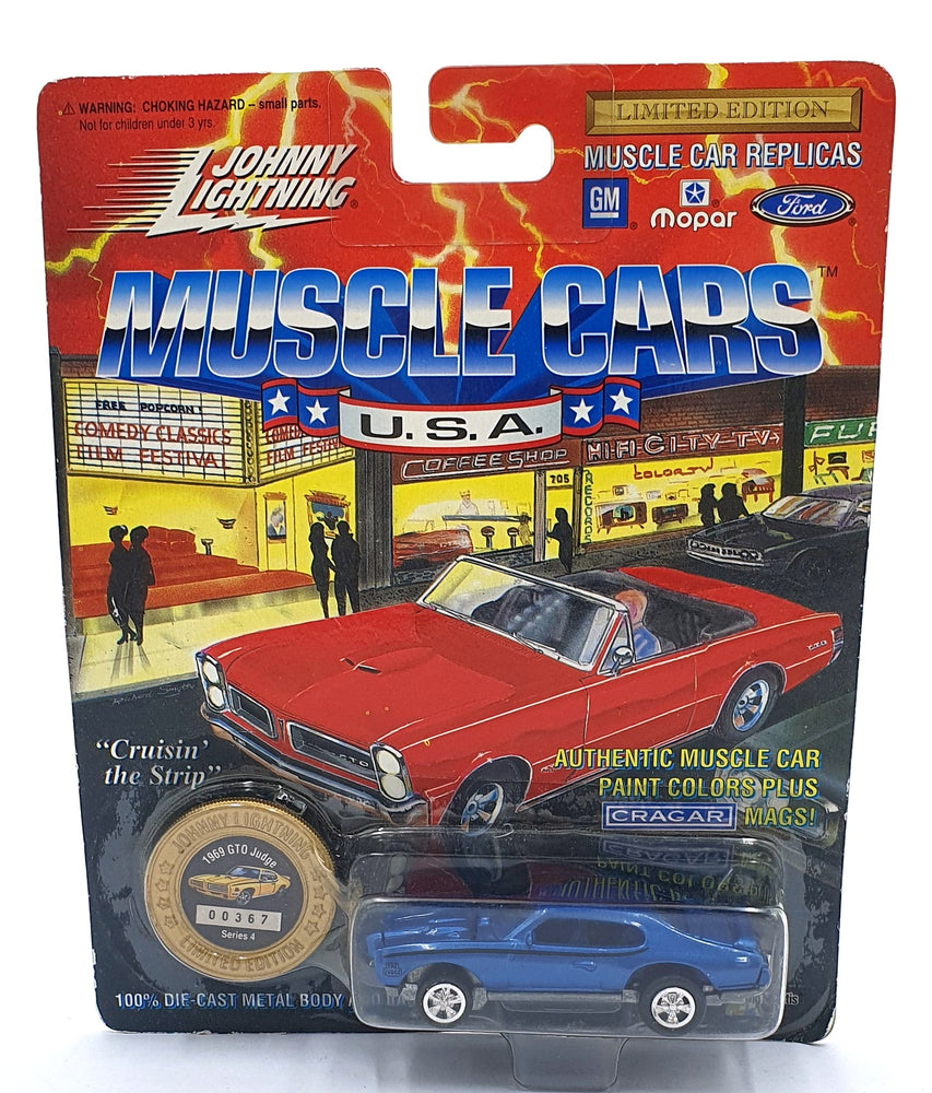 Johnny Lightning 1/64 Scale 200-140 - Muscle Cars 1969 Pontiac GTO Judge D Blue