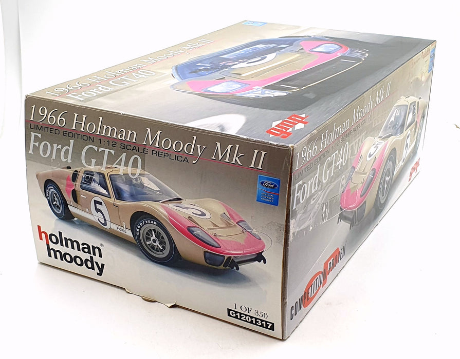 GMP 1/12 Scale Diecast G1201317 - Ford GT 1966 MKII Holman Moody #5 gold