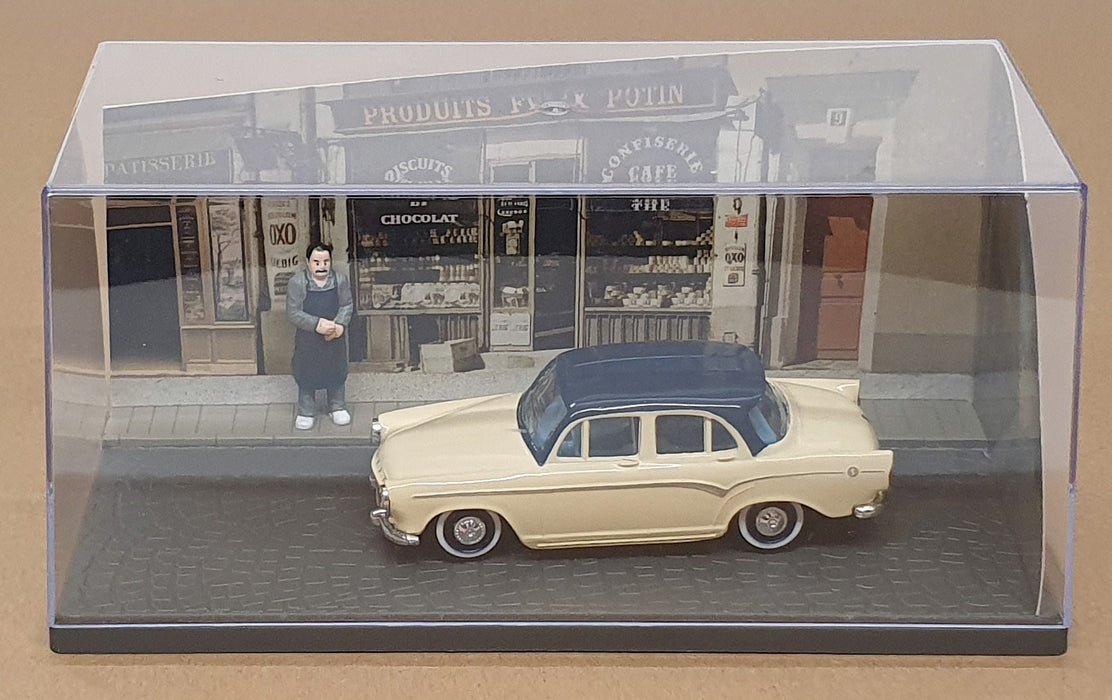 Norev 1/43 Scale Diecast ND002 - Simca Aronde Diorama - Cream/Blue