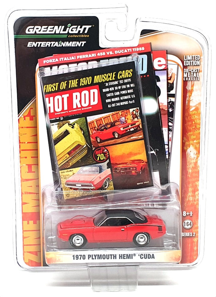 Greenlight Series 2 1/64 Scale 21740 - 1970 Plymouth Hemi Cuda - Red/Black