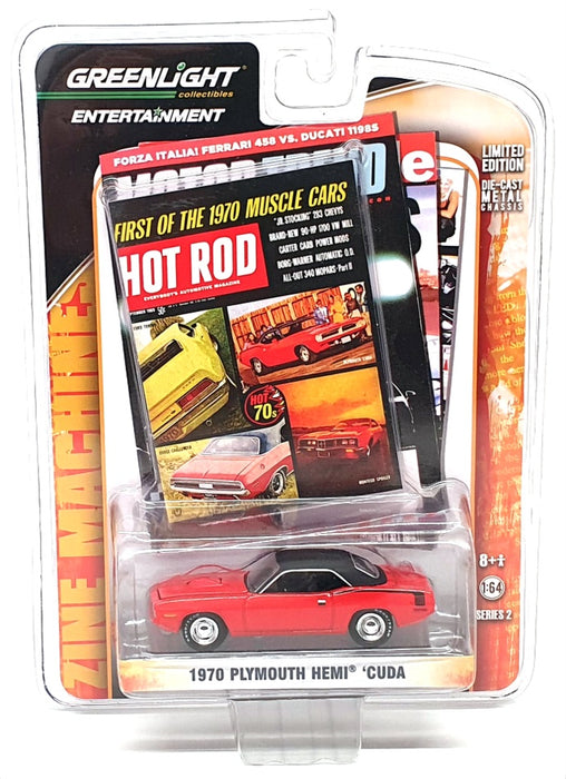 Greenlight Series 2 1/64 Scale 21740 - 1970 Plymouth Hemi Cuda - Red/Black