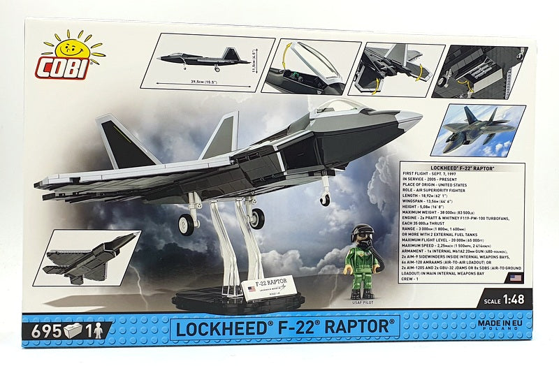 Cobi Bricks 1/48 Scale 5855 - Lockheed F22 Raptor - Armed Forces