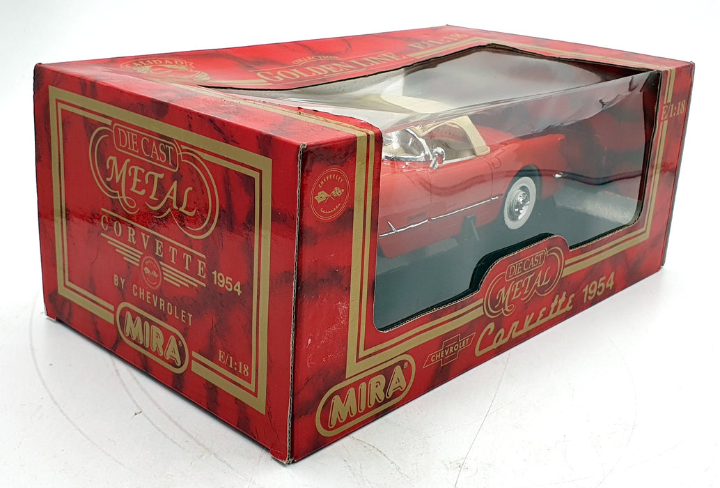 Mira 1/18 Scale Diecast 6195 - 1954 Chevrolet Corvette Convertible - Red/White
