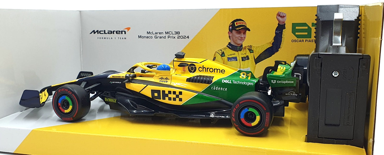 Maisto 1/24 Scale 82359 McLaren MCL38 F1 Monaco 2024 #81 Remote Control Piastri