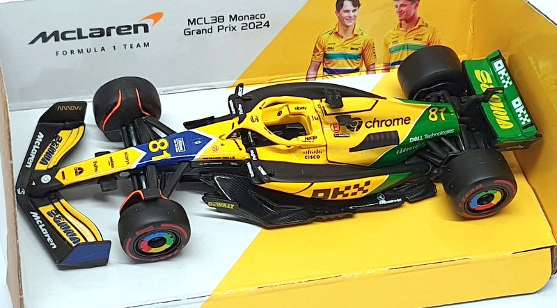 Burago 1/43 Scale 18-38214PS F1 McLaren Monaco GP 2024 #81 Piastri Senna Livery