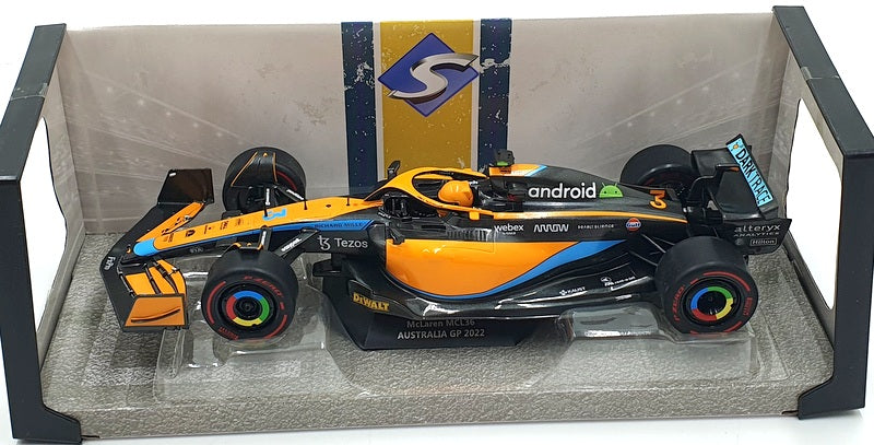 Solido 1/18 Scale Diecast S1809101 F1 McLaren MCL36 Australia 2022 Ricciardo
