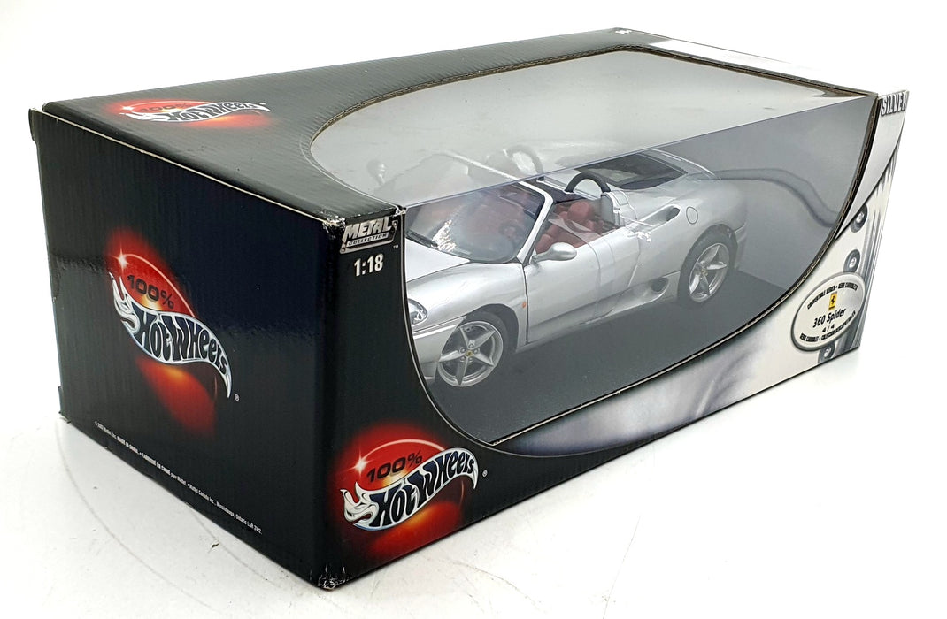 Hot Wheels Diecast 1/18 Scale 54598 - Ferrari 360 Spider - Silver