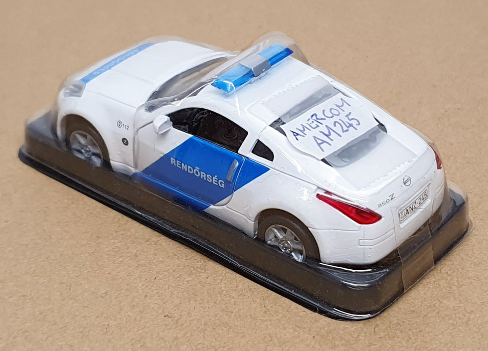 Amercom 1/43 Scale AM245 - Nissan 350Z Hungary Police Car - White/Blue