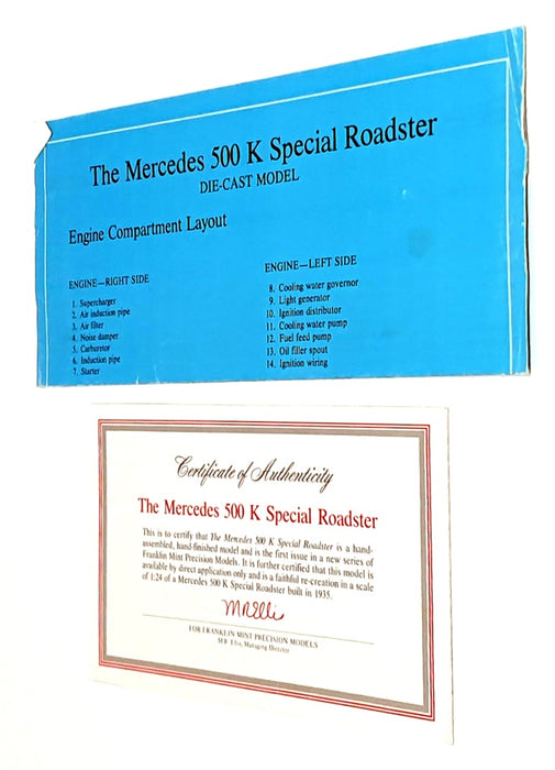 Franklin Mint 1/24 Scale FKN04R - Mercedes Benz 500k Special Roadster - Red