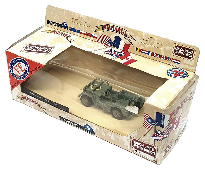 Solido 1/43 Scale Diecast 4595/03 - Willys Jeep Royal Navy - Lt. Blue