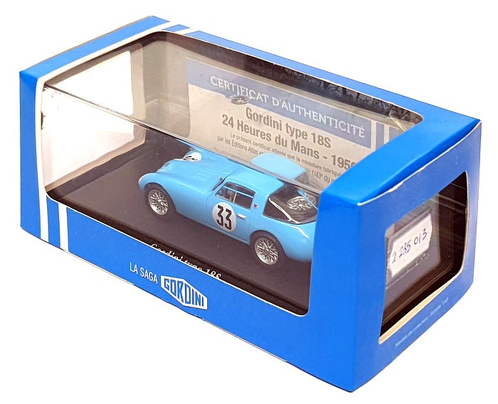 Atlas Editions 1/43 Scale 2 235 013 - Gordini Type 18S #33 24H LM 1950 - Lt Blue