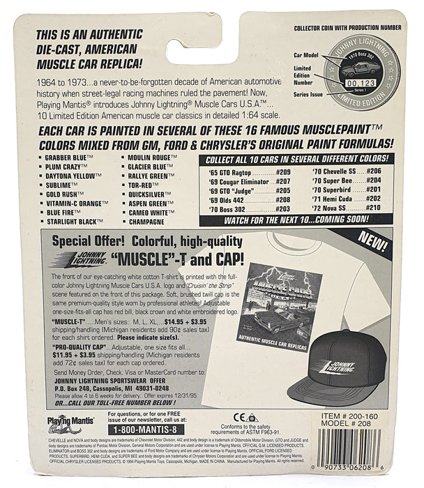 Johnny Lightning 1/64 Scale 200-160 - Muscle Cars 1969 Oldsmobile 442 - B. Green