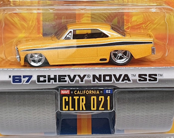 Jada Toys 1/64 Scale 12006 - 1967 Chevy Nova SS - Yellow/Black Stripe