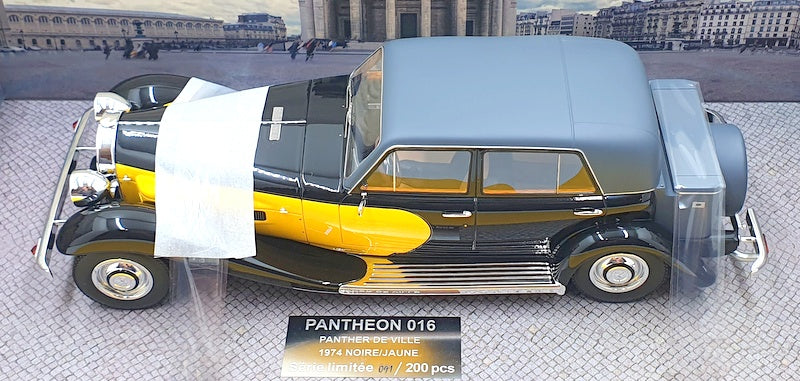 Pantheon 1/18 Scale Resin Model 016 - 1974 Panther De Ville - Black/ Yellow
