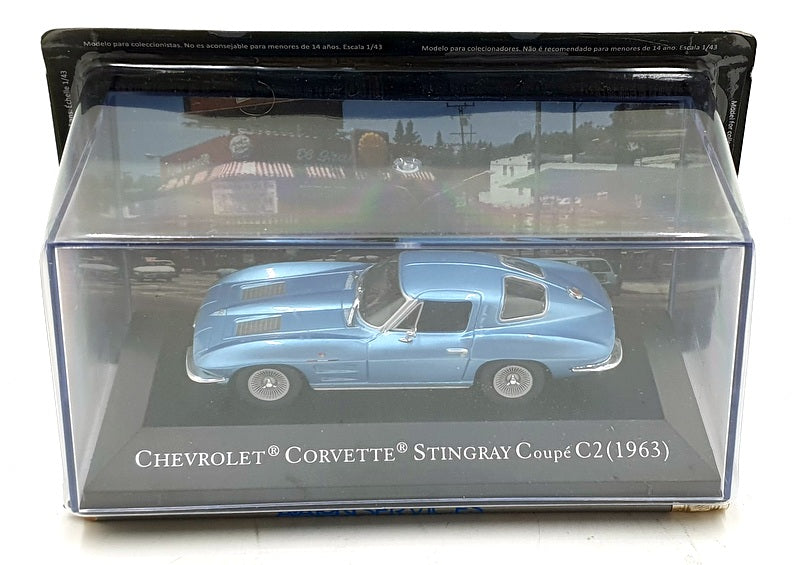 Altaya 1/43 Scale FBF04 - 1963 Chevrolet Corvette Stingray Coupe C2 - Blue