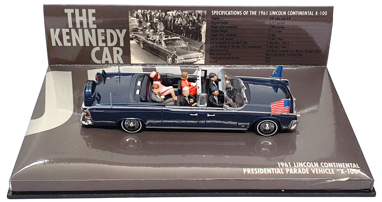 Minichamps 1/43 Scale 430086100 - 1961 Lincoln Continental JFK President Kennedy