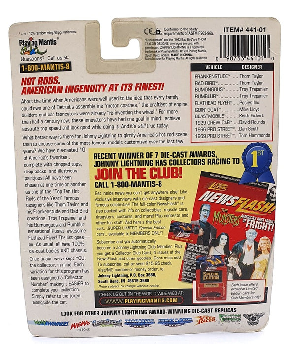 Johnny Lightning 1/64 Scale 441-01 Hot Rods Collector #43 Rumblur - Mustard