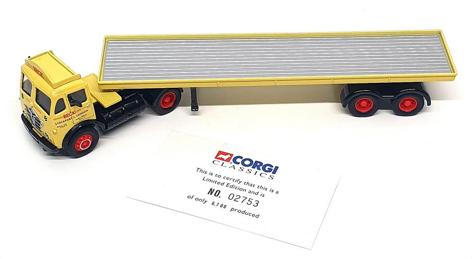 Corgi 1/50 Scale 12801 - Foden FG Articulated & Long Trailer E. Beck & Son Ltd