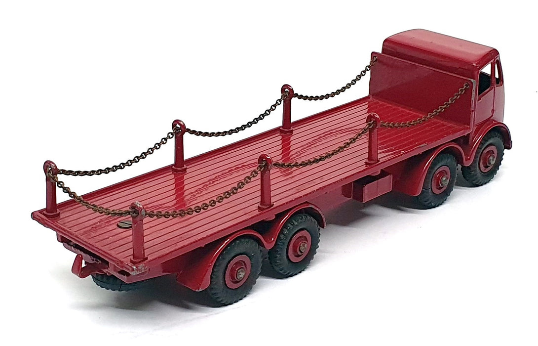 Dinky Toys Original Diecast 505 - Foden Flat Truck With Chains - Dk. Red