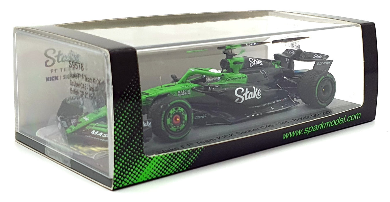 Spark 1/43 Scale S9578 - Stake F1 Team KICK Sauber C45 #27 3rd British GP 2025