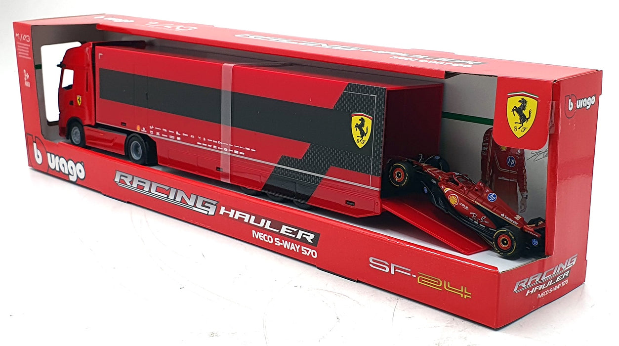 Burago 1/43 Scale 18-36867 - IVECO S-Way 570  Racing Hauler - Ferrari