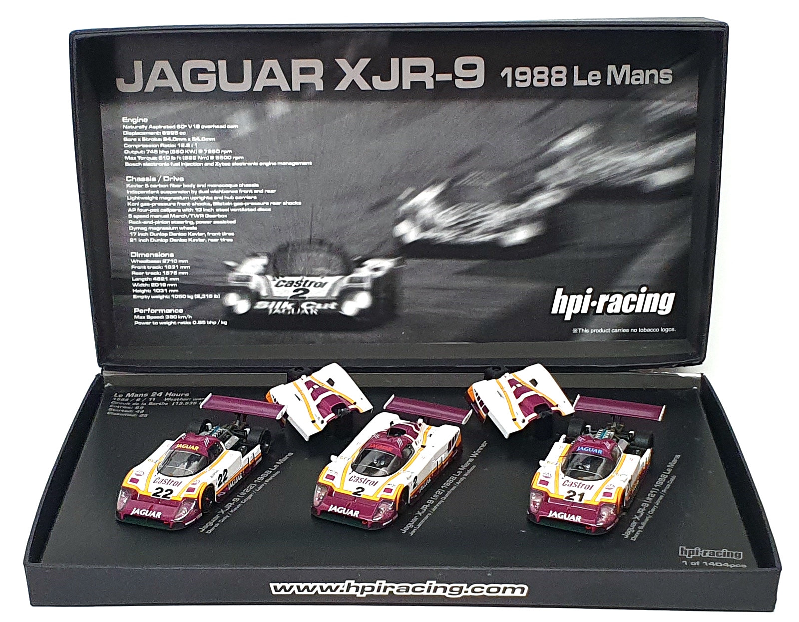 HPI Racing 1/43 Scale 8055 - Jaguar XJR-9 24H Le Mans 1988 Castrol 3 Car Set