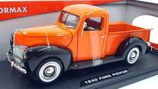 Motor Max 1/18 Scale Diecast 73170TC - 1940 Ford Pickup - Orange/Black